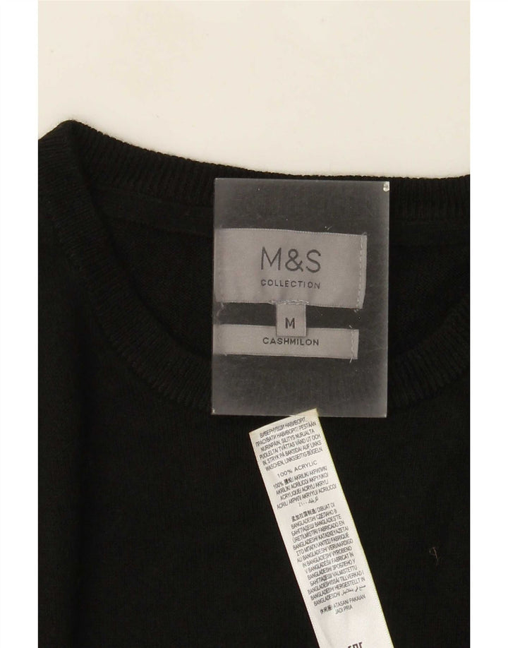 Suéter masculino Marks & Spencer com gola redonda, acrílico preto médio