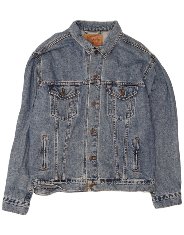 Jaqueta jeans masculina Levi's UK 40 grande algodão azul
