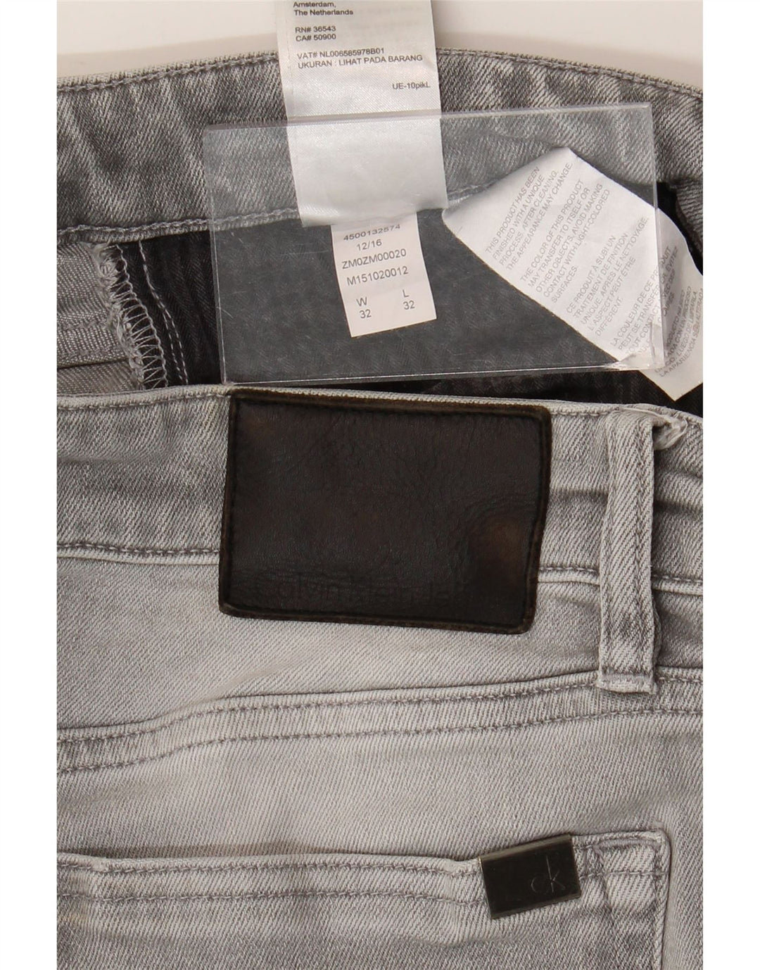 Calvin Klein Masculino Slim Jeans W32 L32 Cinza Algodão