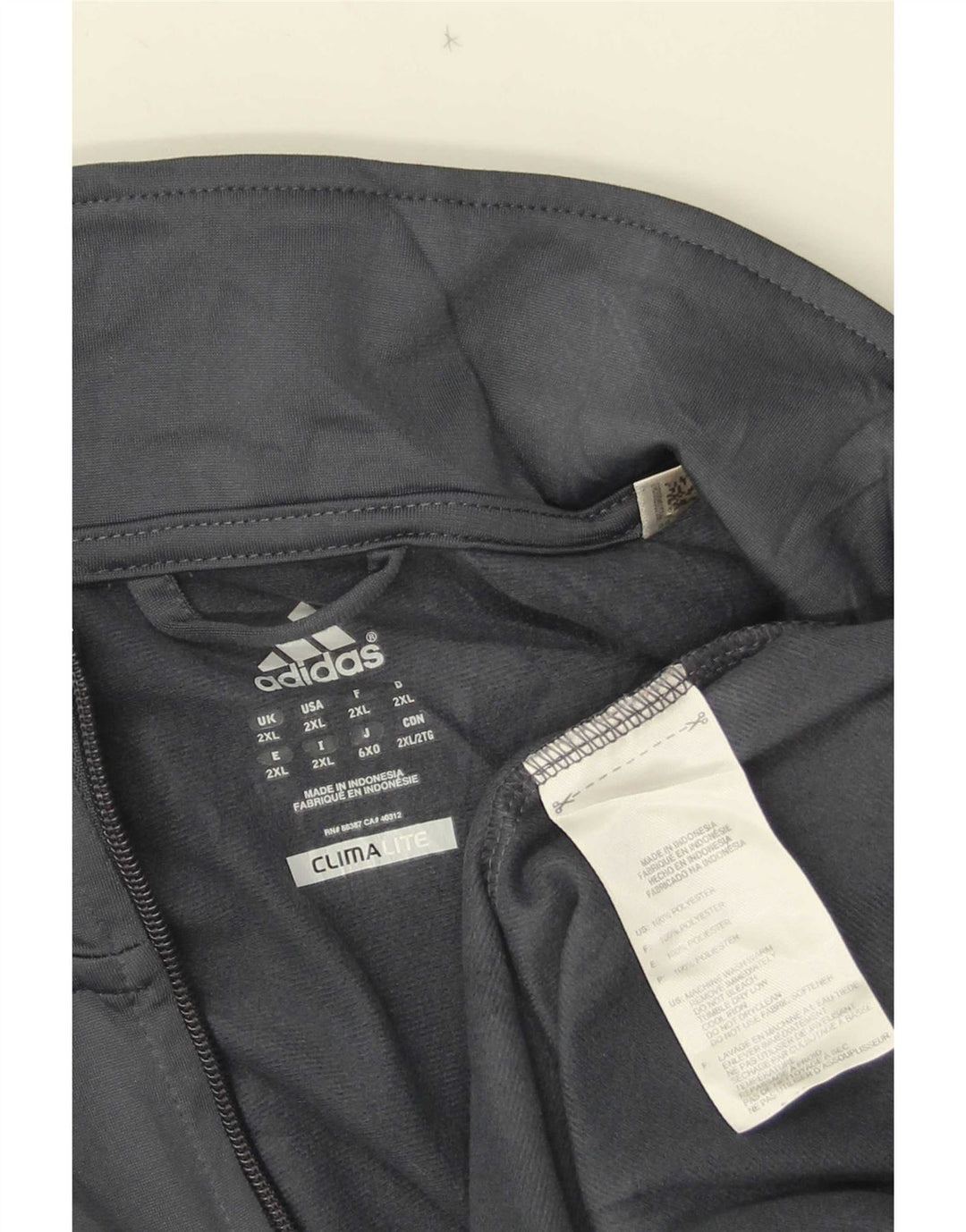 Jaqueta Adidas Mens Climalite Treino Top 2XL Cinza Poliéster