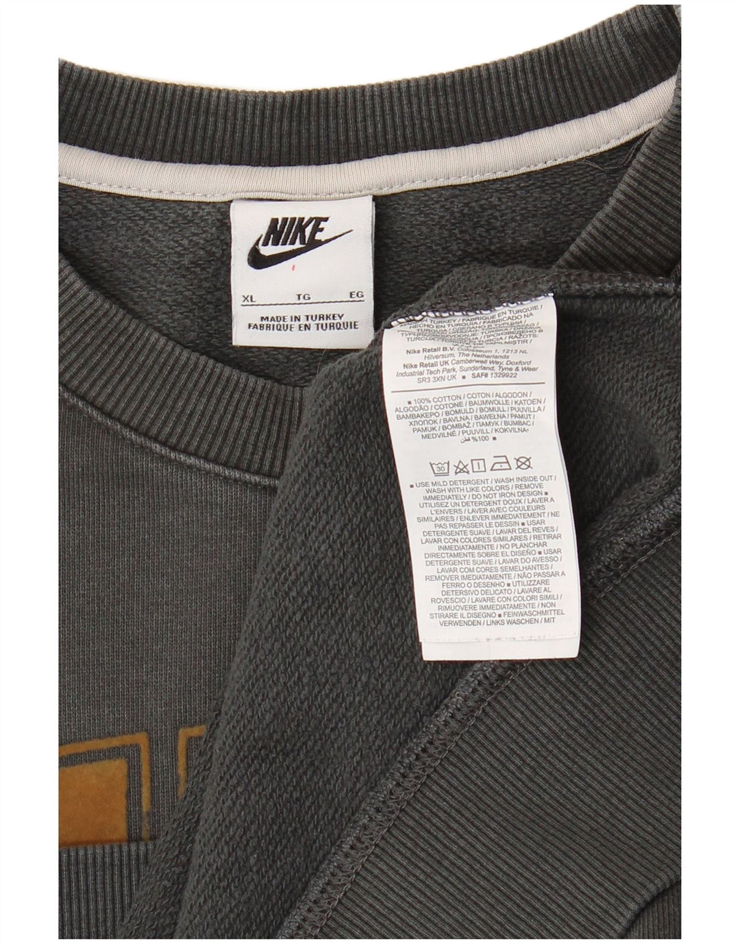Moletom gráfico masculino Nike Jumper XL cinza algodão