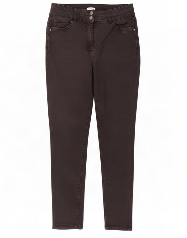 Calça jeans skinny feminina de cintura alta M&Co Reino Unido 14 grande W32 L30 algodão preto