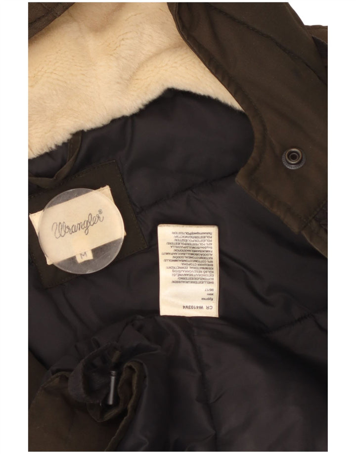 Jaqueta parka feminina com capuz WRANGLER Reino Unido 14 algodão cáqui médio