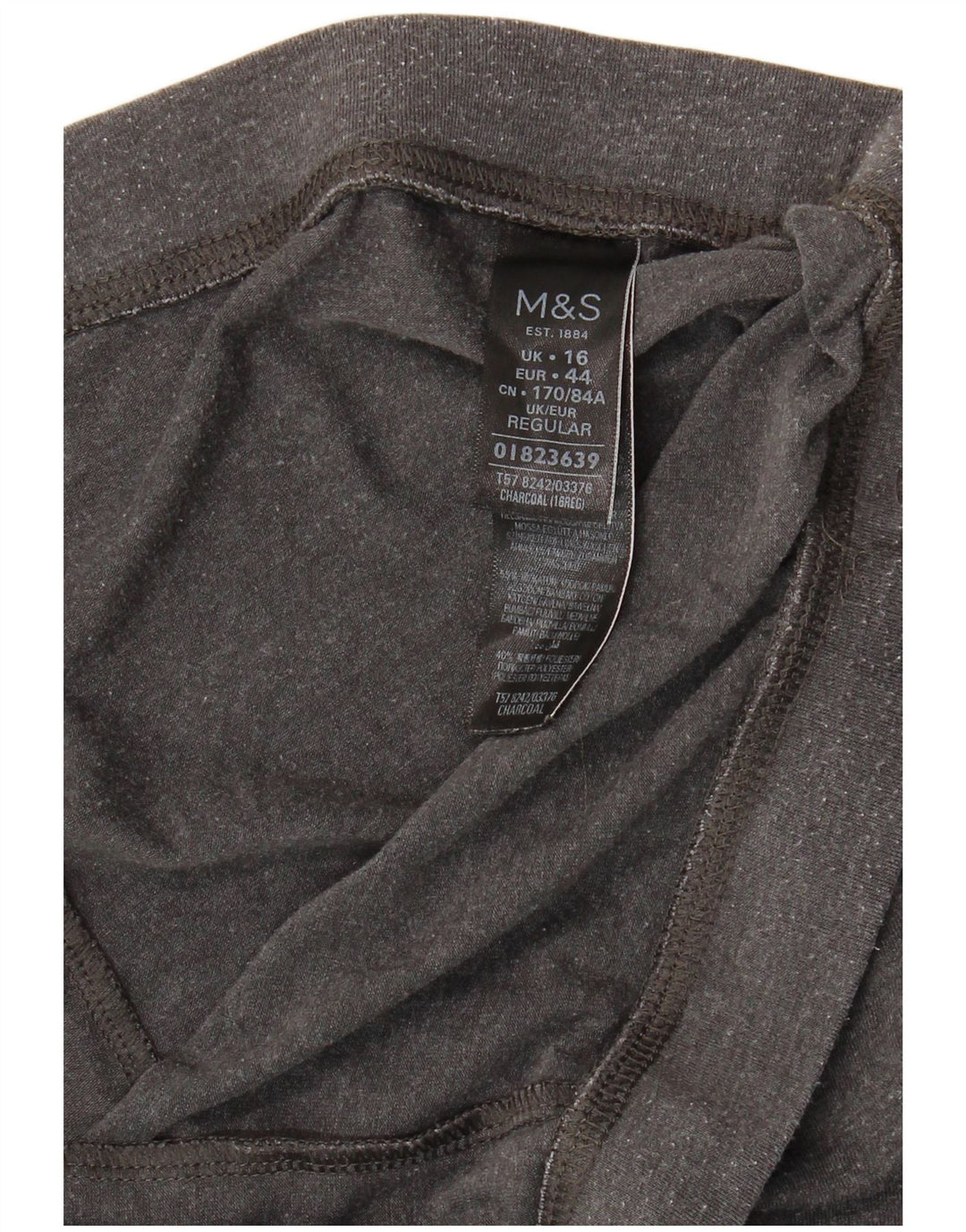 Leggings femininas Marks & Spencer Reino Unido 16 grande algodão cinza