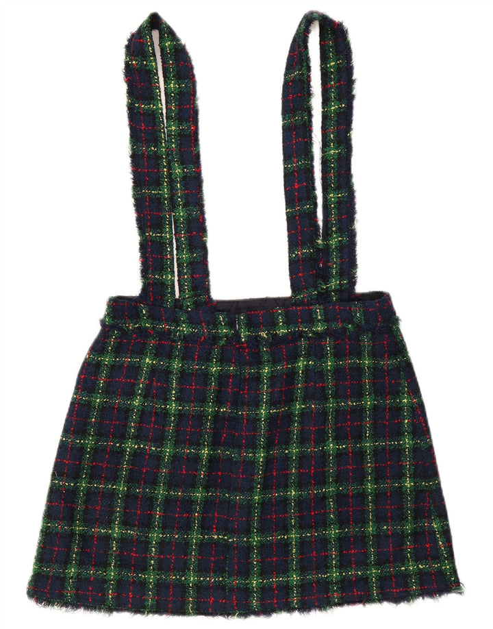 Zara Macacão feminino saia grande W34 xadrez azul marinho