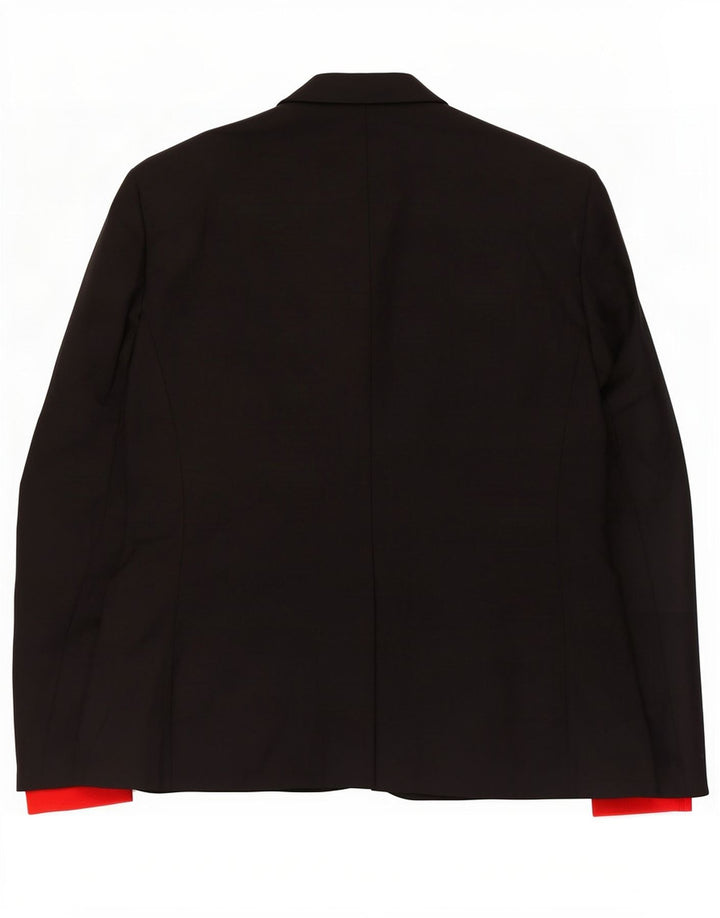 Jaqueta blazer masculina Zara com 2 botões IT 50 grande poliéster preto