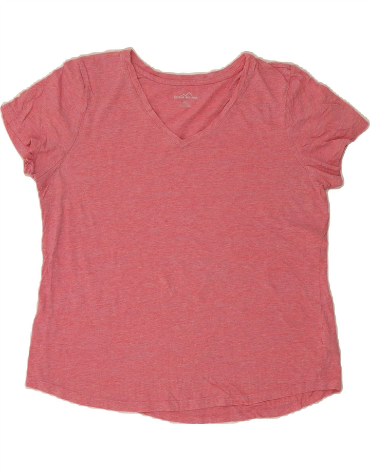EDDIE BAUER Womens T-Shirt Top UK 18 XL Pink Cotton Vintage Eddie Bauer and Second-Hand Eddie Bauer from Messina Hembry 