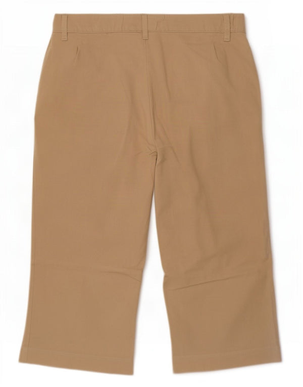 Bermuda feminina de cintura alta Marks & Spencer UK 16 grande W34 bege