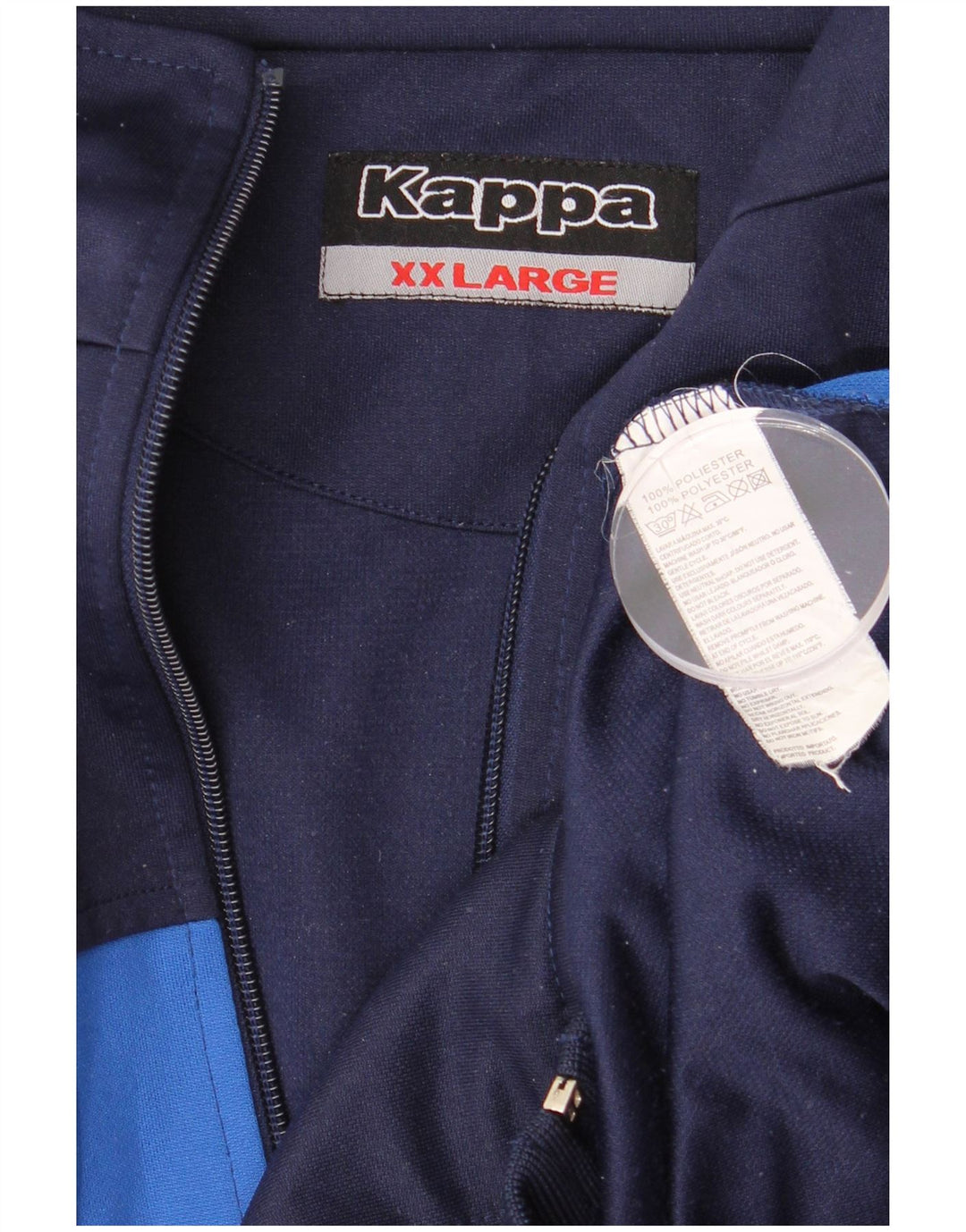 Kappa Mens Treino Top Jaqueta 2XL Azul Marinho Colourblock Poliéster