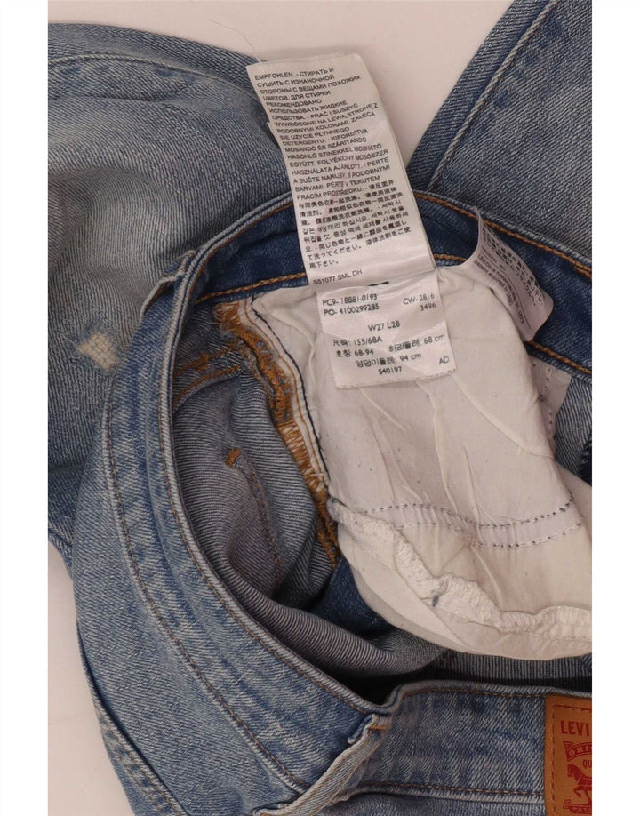 Calça jeans feminina Levi's 711 Distressed Slim W27 L28 azul algodão