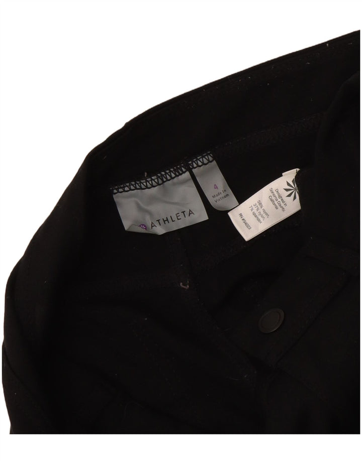 Calça feminina casual fina Athleta US 4 pequena W27 L29 preta rayon