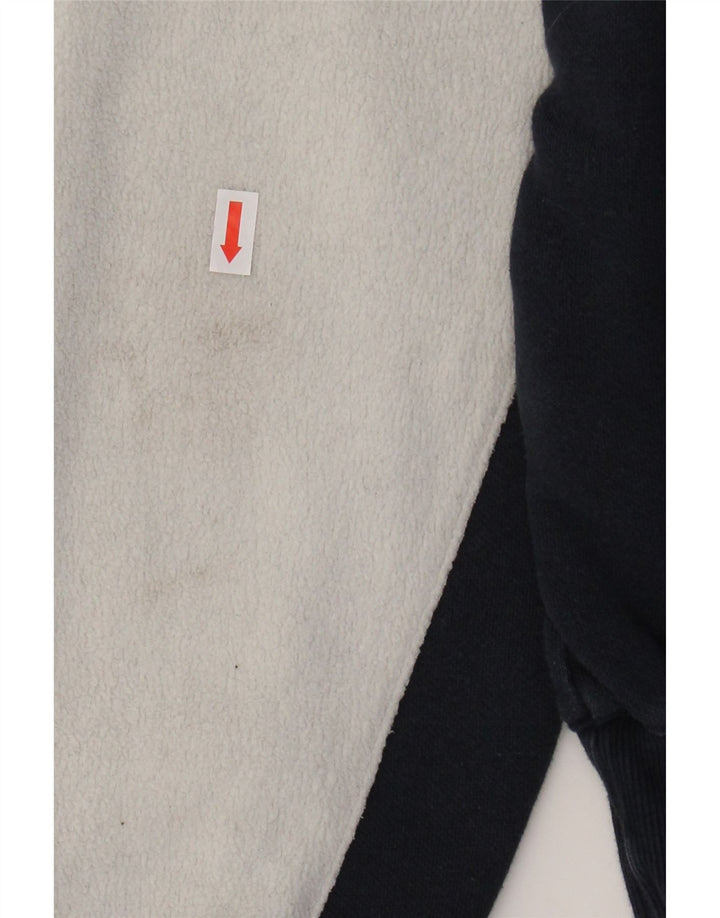 CHAMPION Womens Oversized Crop Fleece Jumper UK 6 XS White Colourblock Vintage Champion and Second-Hand Champion from Messina Hembry 