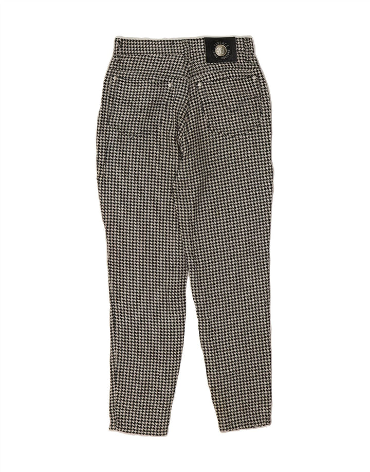 VERSACE Womens Couture Skinny Cropped Trousers W28 L26 Black Houndstooth Vintage Versace and Second-Hand Versace from Messina Hembry 