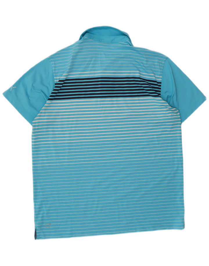 Camisa polo masculina PUMA listrada azul grande