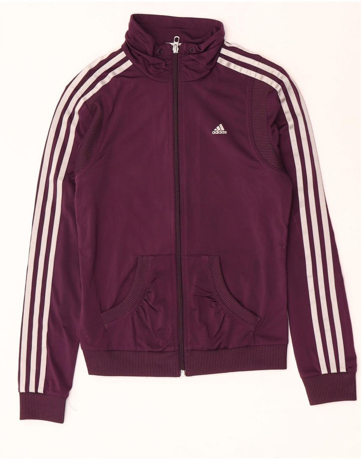 Adidas Womens Full Tracksuit UK 12 Médio Roxo Poliéster