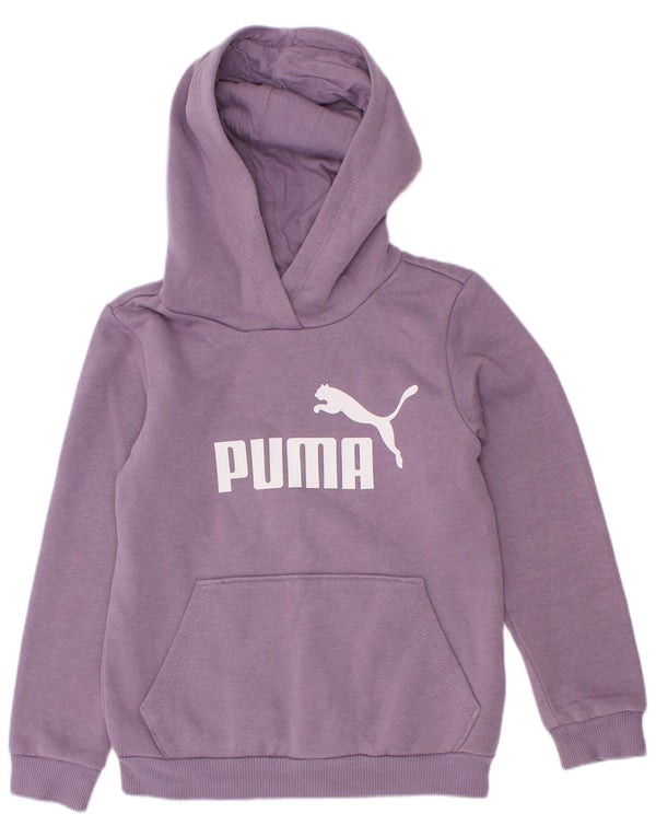 Jumper com capuz gráfico feminino Puma 5-6 anos algodão roxo