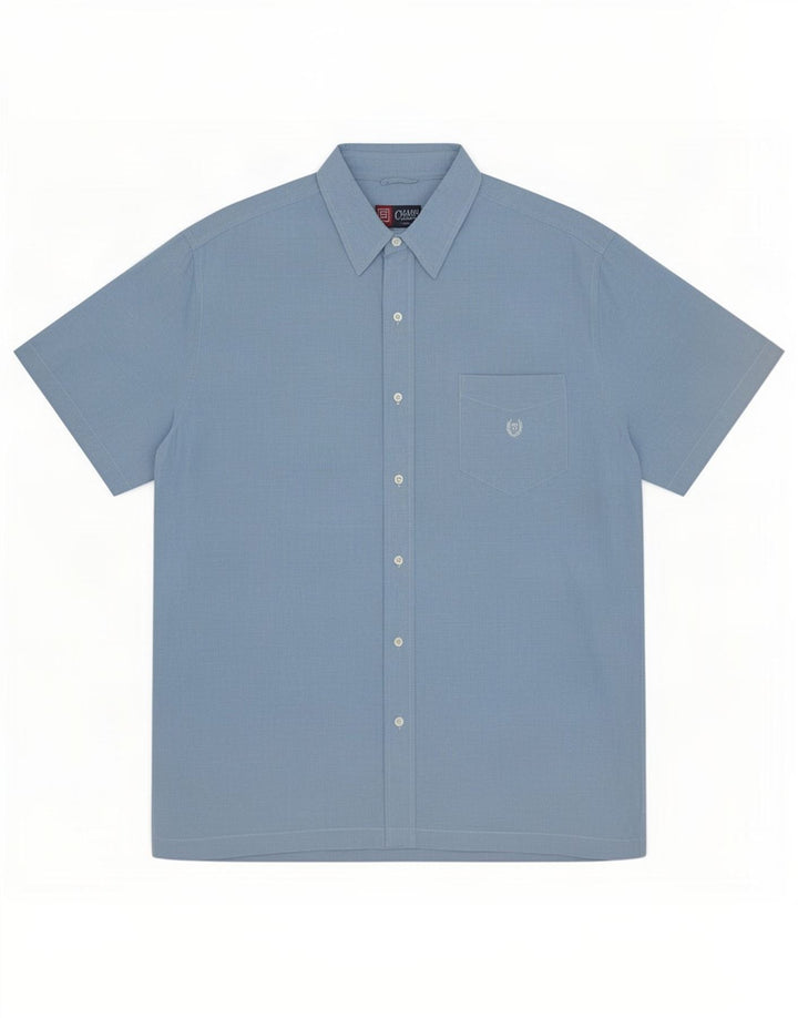 Camisa masculina de manga curta Chaps XL linho azul