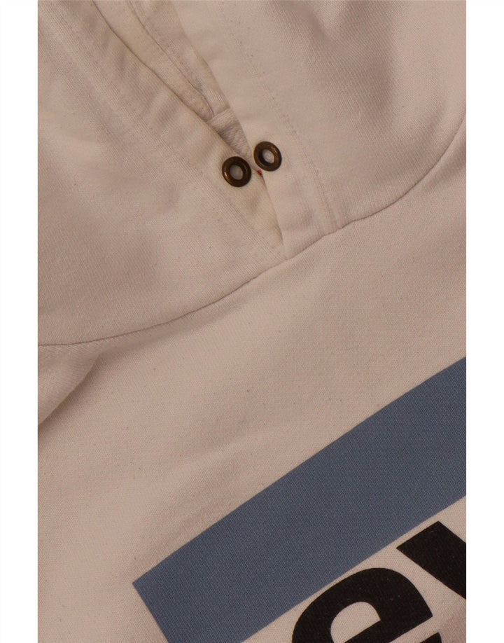 Suéter com capuz gráfico masculino Levi's grande algodão branco