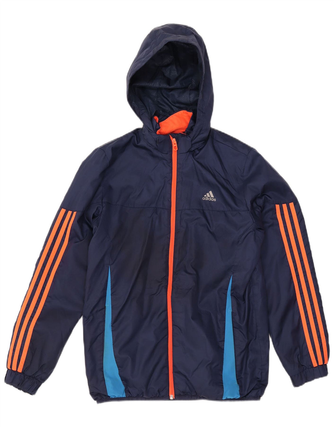 Jaqueta corta-vento com capuz para meninas ADIDAS 13-14 anos azul marinho Colourblock