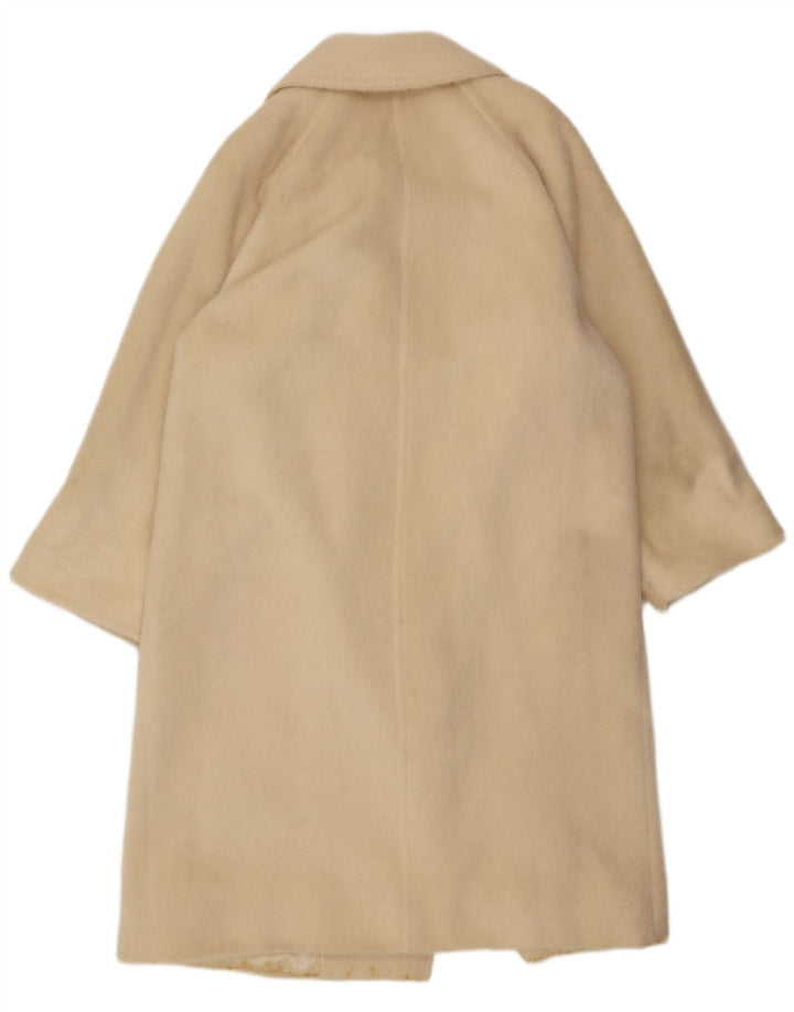 Max Mara Casaco feminino duplo breasted Reino Unido 10 pequeno off white clássico