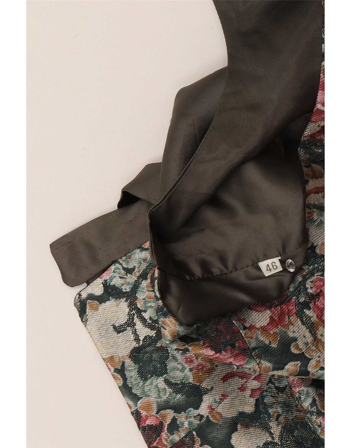 Colete masculino vintage IT 46 pequeno floral multicolorido