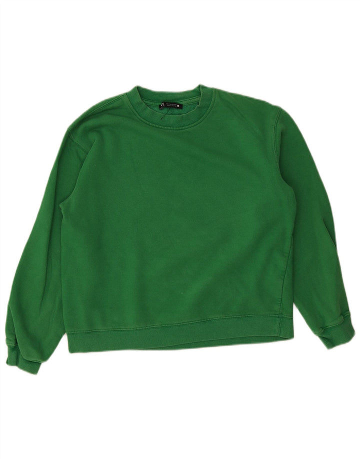 Zara moletom feminino jumper UK 10 pequeno verde