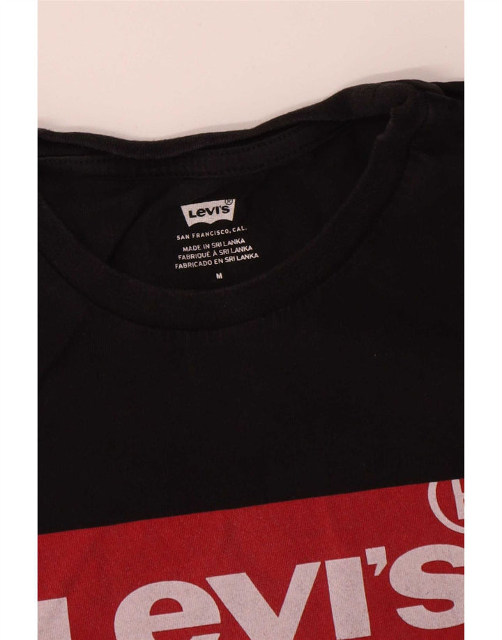 Camiseta gráfica masculina Levi's Top médio algodão preto