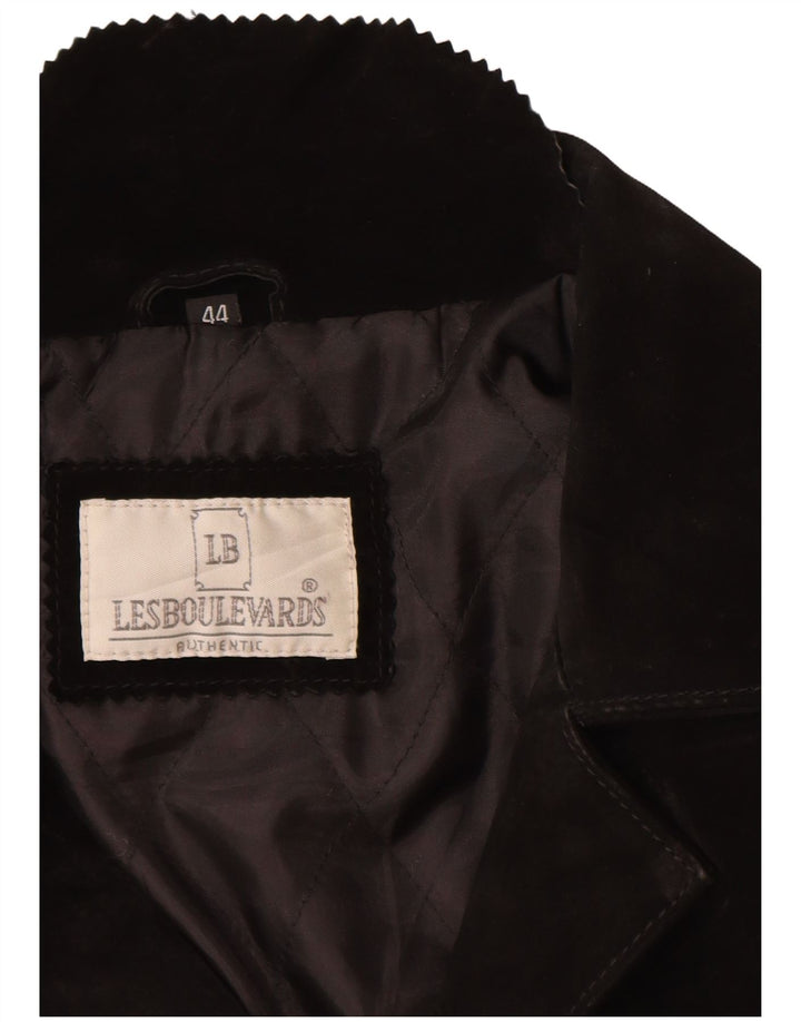 Jaqueta feminina de camurça Les Boulevards EU 44 XL couro preto