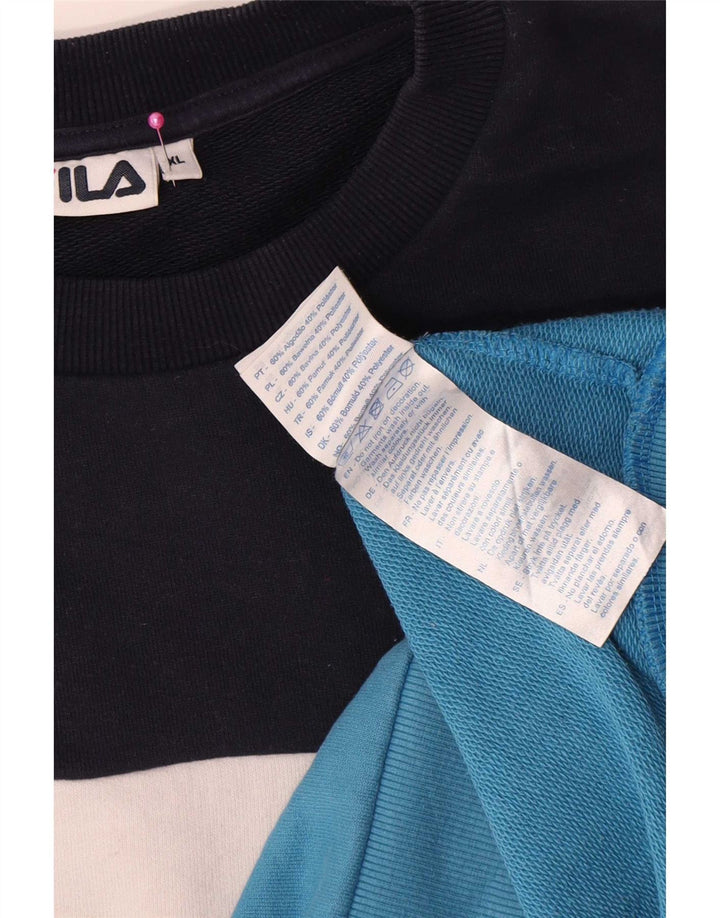 Fila Moletom Gráfico Masculino Jumper XL Multicolorido Colourblock Algodão
