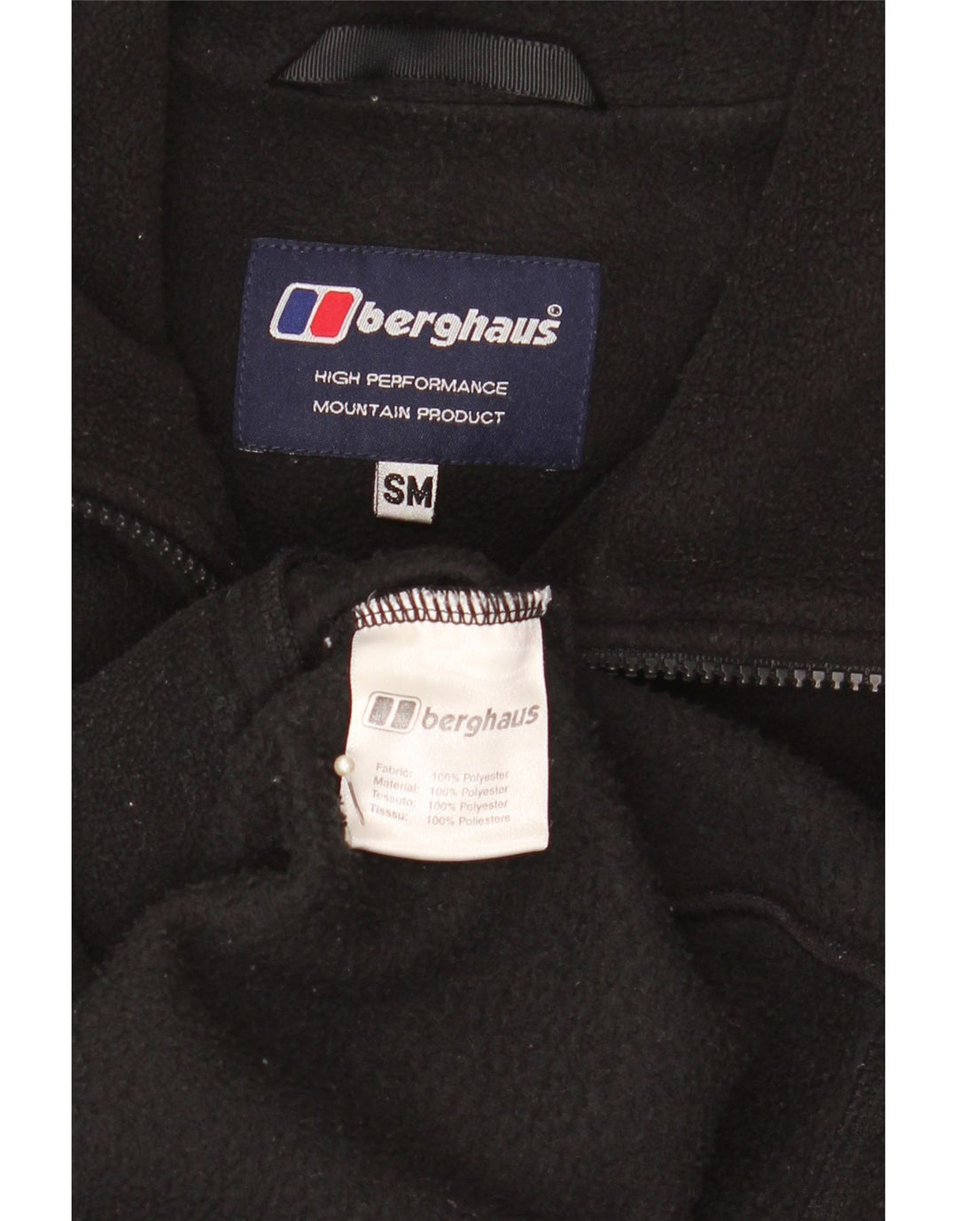 Jaqueta de lã masculina Berghaus UK 36 poliéster preto pequeno