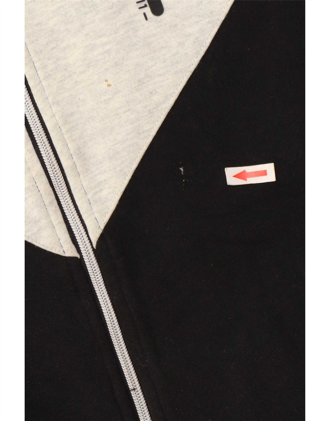 Fila Womens Tracksuit Top Jacket UK 10 Small Black Colourblock Poliéster