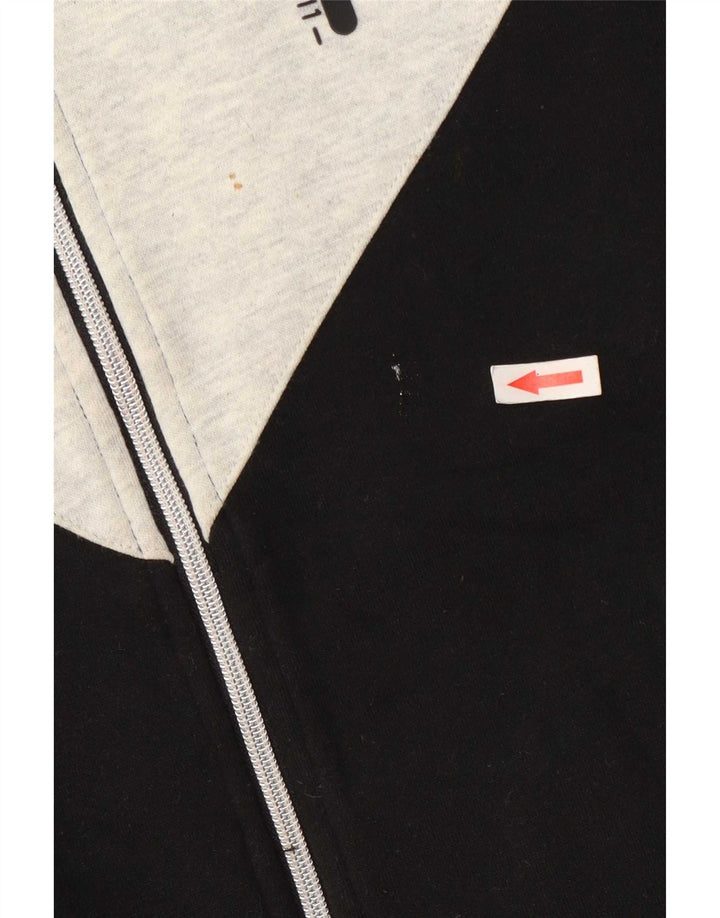 Fila Womens Tracksuit Top Jacket UK 10 Small Black Colourblock Poliéster