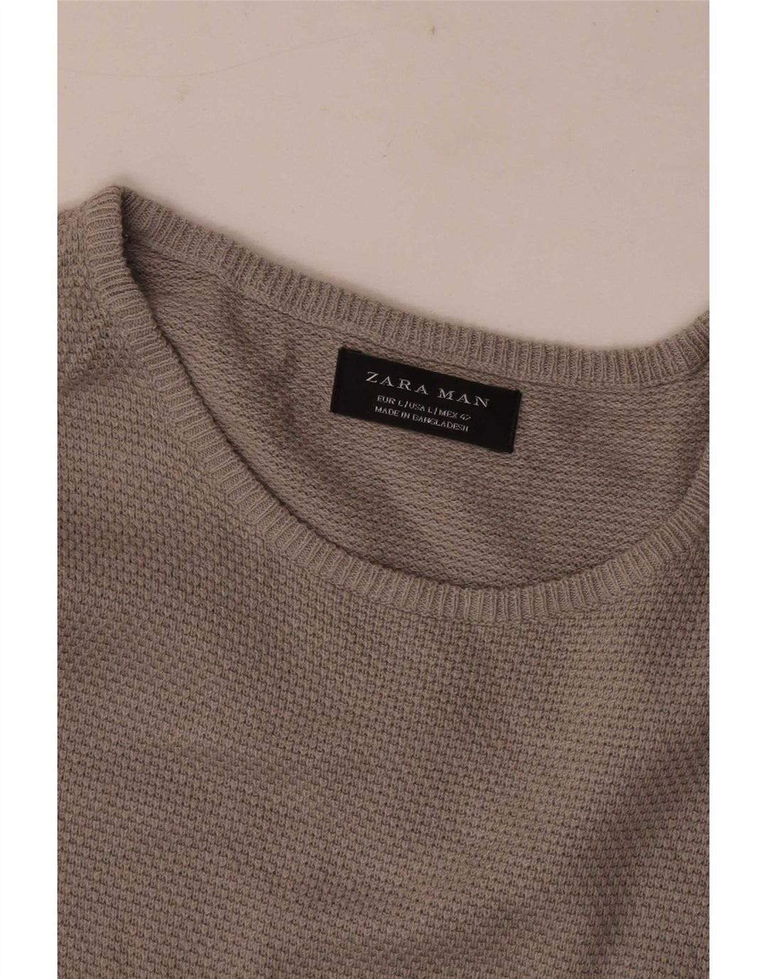 Zara Suéter masculino com gola canoa grande cinza