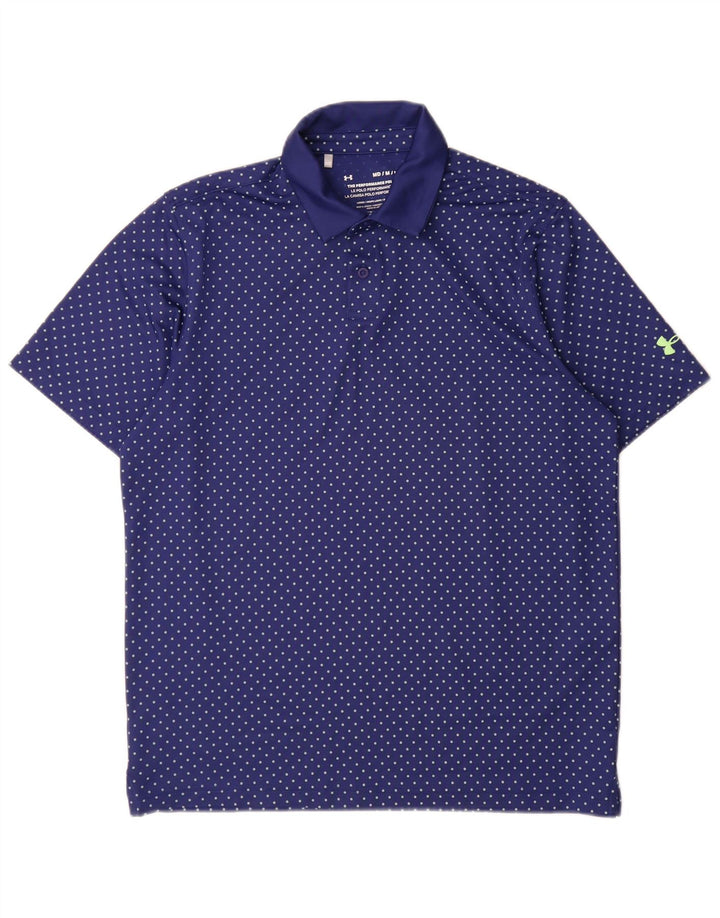 Camisa polo masculina Under Armour Heat Gear poliéster manchado azul médio