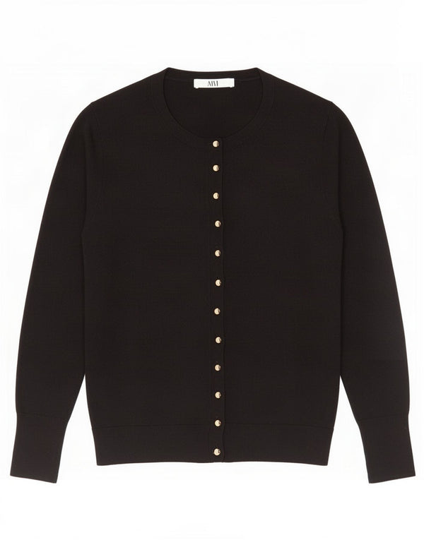 Suéter cardigã feminino Zara Reino Unido 14 grande preto
