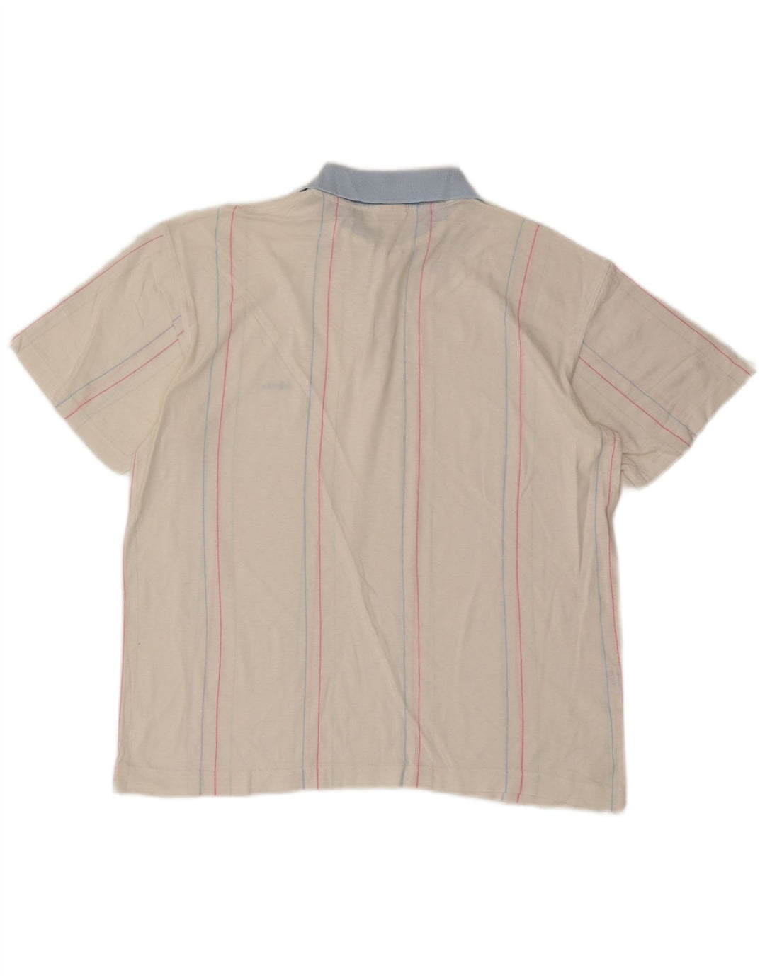 Camisa polo masculina Ellesse de algodão listrado branco médio