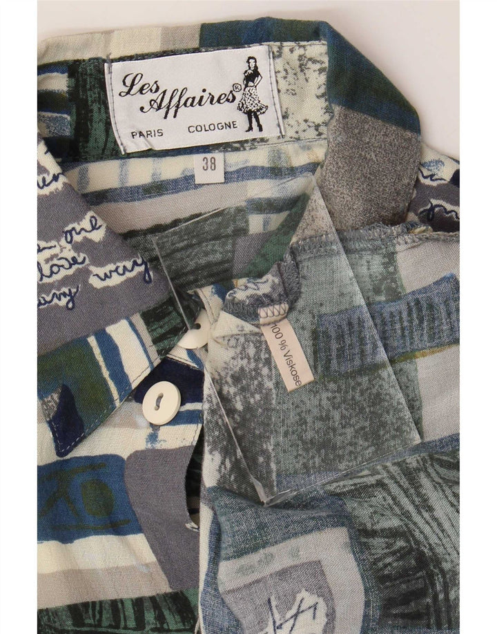 Blusa feminina estampada vintage EU 38 patchwork multicolorido médio