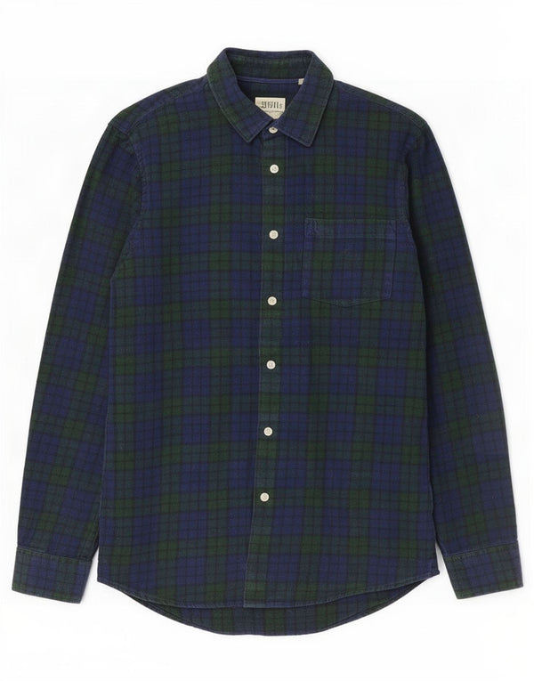 Camisa masculina de flanela Jack Wills pequena algodão azul marinho