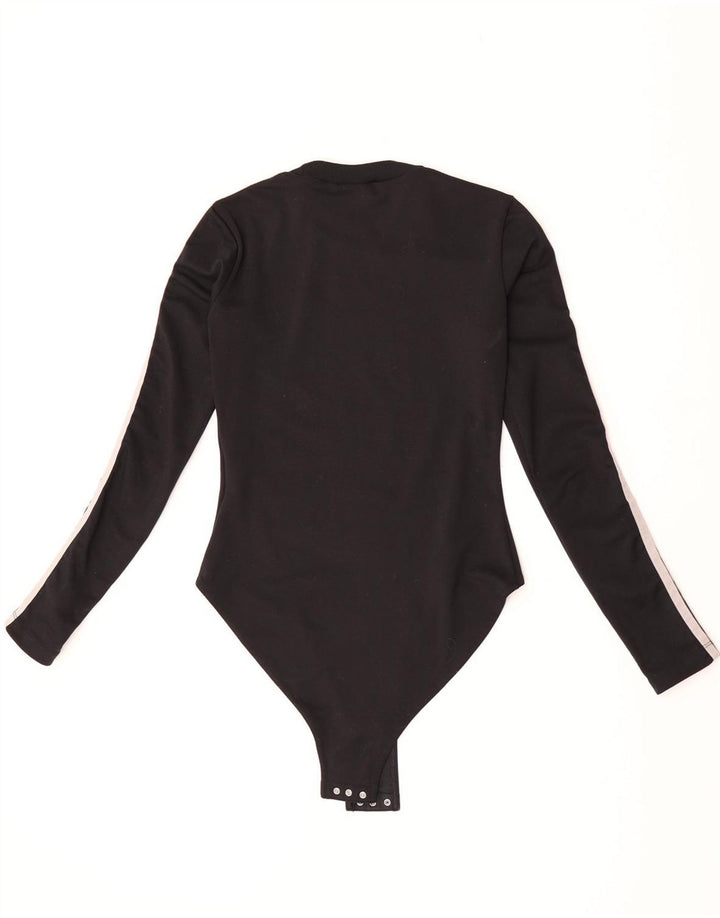 Bodysuit feminino de manga comprida Adidas UK 8 pequeno poliéster preto