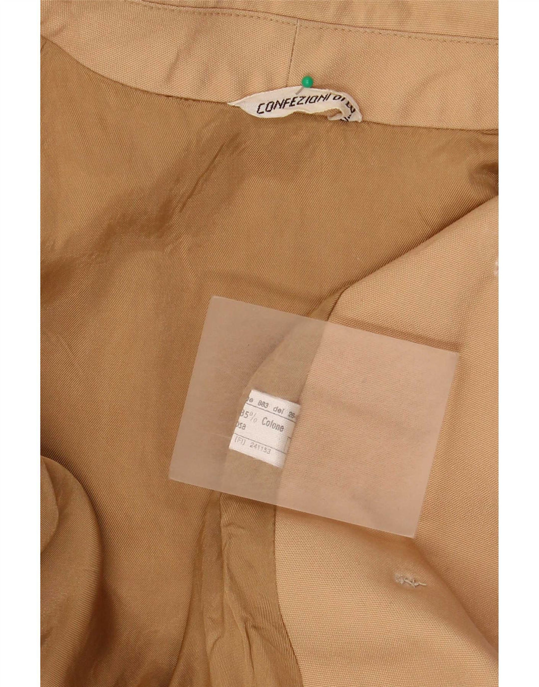 Trench Coat feminino Confezioni Di Lusso UK 12 poliéster bege médio