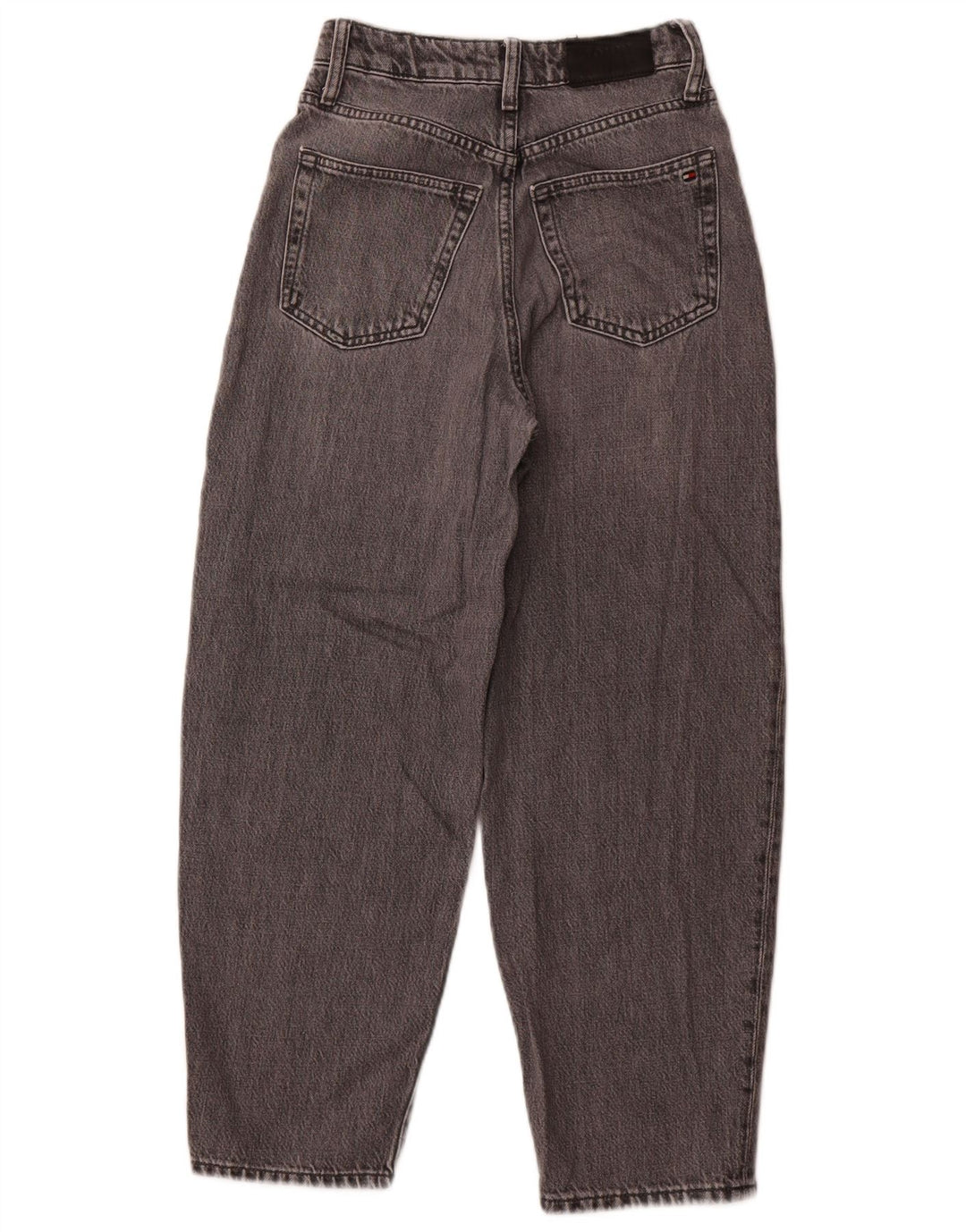 TOMMY HILFIGER Calça jeans feminina Eva cintura alta cônica W25 L25 algodão cinza