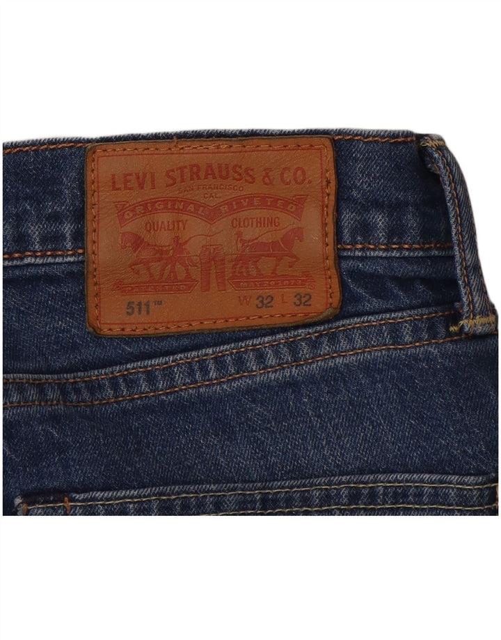 LEVI'S Masculino 511 Slim Jeans W32 L32 Azul Algodão