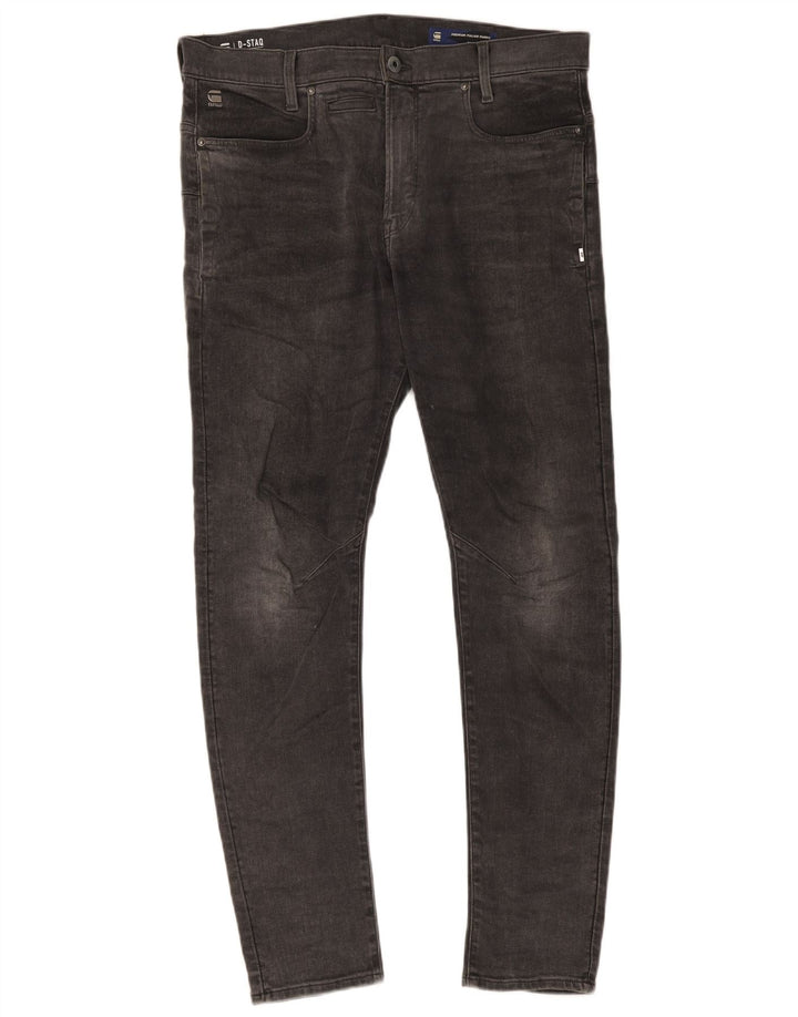Calça jeans slim masculina G-Star W34 L34 algodão cinza