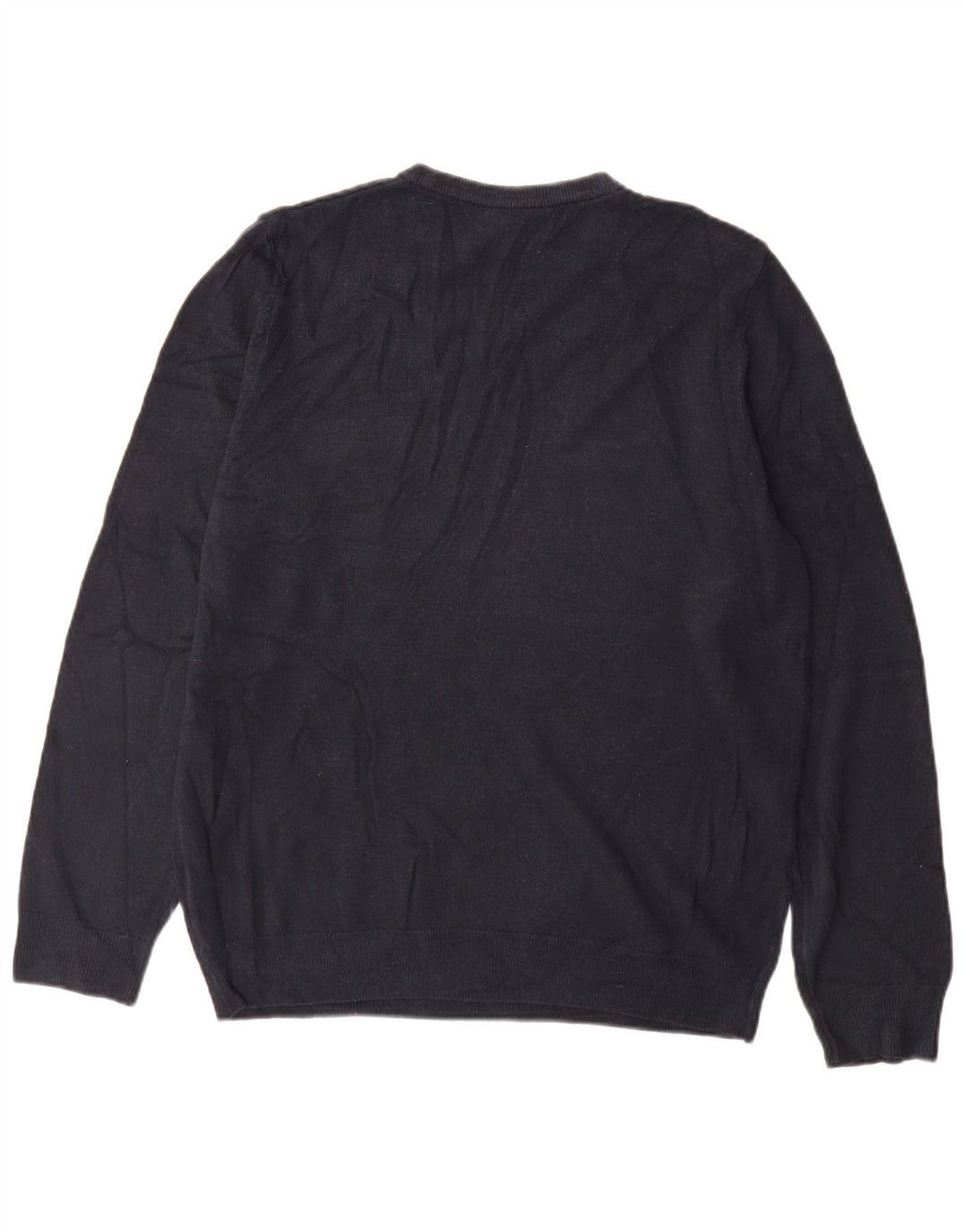 Suéter masculino Marks & Spencer com gola redonda grande acrílico azul marinho