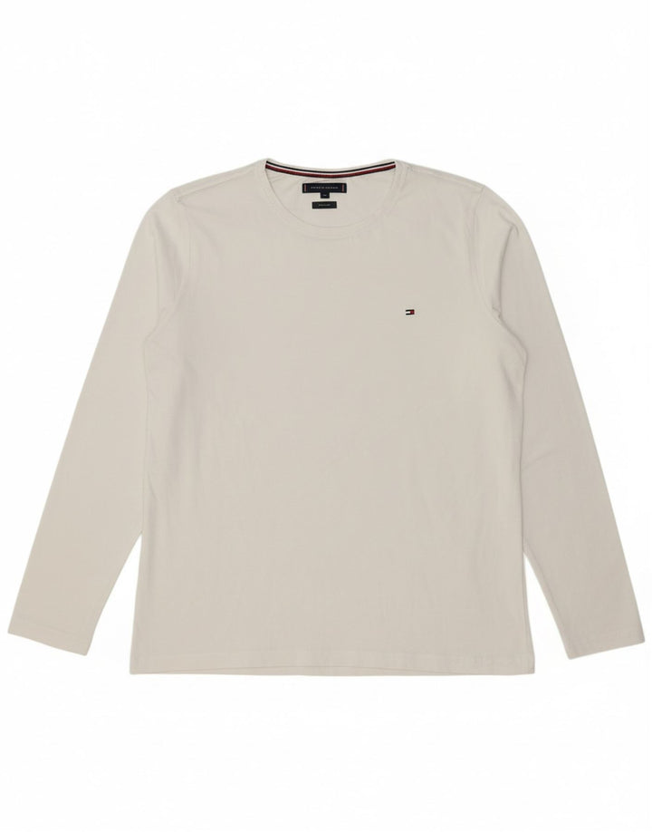 TOMMY HILFIGER Masculino Extra Slim Top Manga Longa 2XL Branco