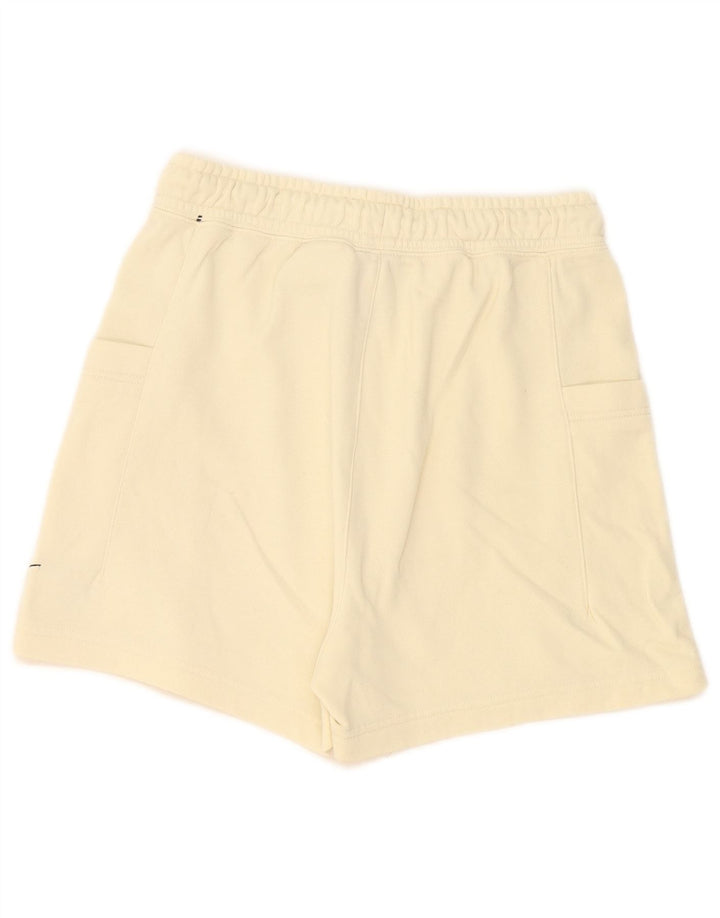 Shorts esportivos femininos Nike UK 8 pequeno algodão bege