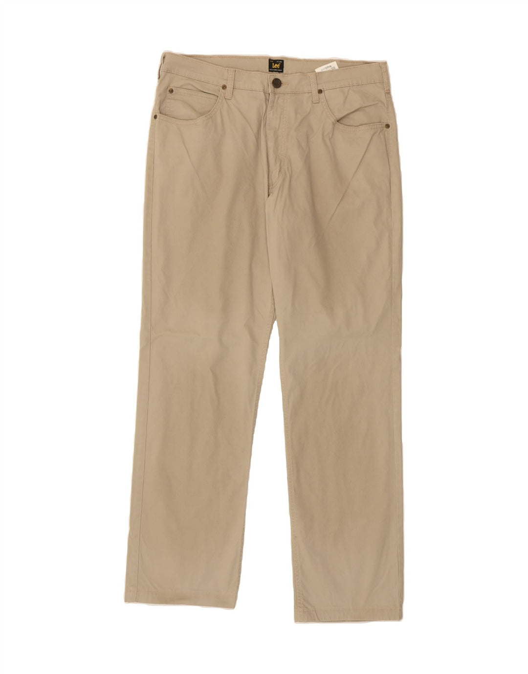 LEE Mens Brooklyn Straight Casual Trousers W36 L30 Beige Cotton Vintage Lee and Second-Hand Lee from Messina Hembry 