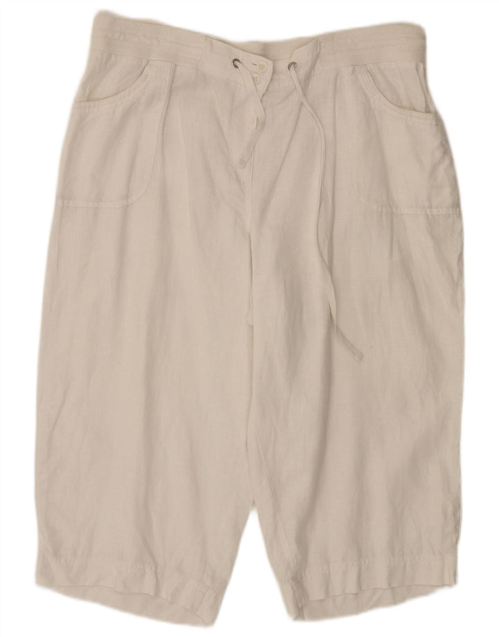 Bermuda feminina Marks & Spencer Autograph UK 18 XL W36 branca