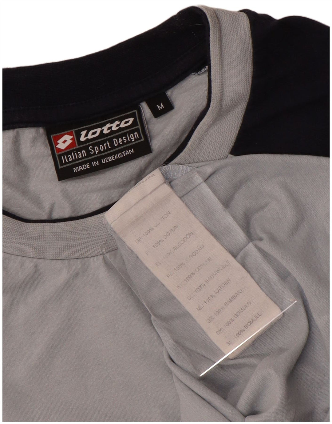Camiseta masculina gráfica Lotto Top cinza médio algodão colorblock