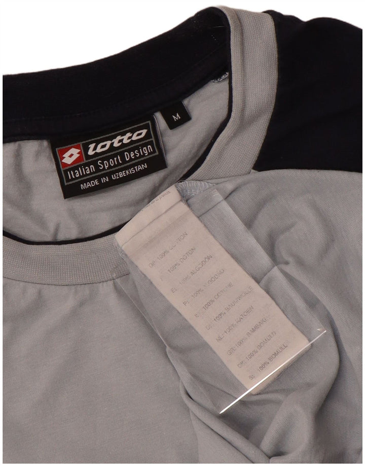Camiseta masculina gráfica Lotto Top cinza médio algodão colorblock